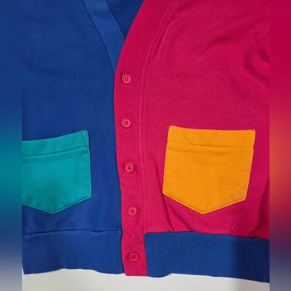 Vintage 90s Kids Colorblock Cardigan Sweater Granny Core Talbot Kids Sz XLRetro - Picture 11 of 11